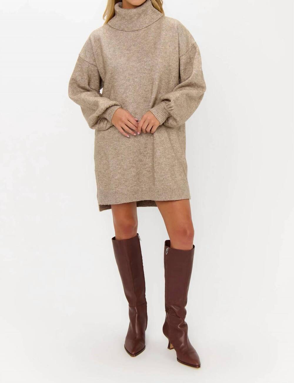 NEW SHOW ME YOUR MUMU chester sweater mini dress in oatmeal